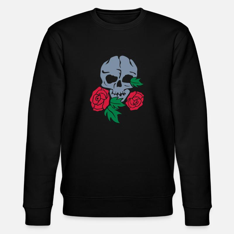 skull and rose - Stanley/Stella Unisex Bio-Sweatshirt CHANGER  - Schwarz