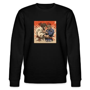 Manga Judo Judoka - Stanley/Stella Unisex Bio-Sweatshirt CHANGER  - Schwarz - Vorne - Nik (191cm) & Marisol (170cm)