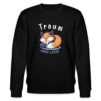 Träum, aber leise! - schlafender Fuchs - Stanley/Stella Unisex Bio-Sweatshirt CHANGER  - Schwarz - Vorne - Nik (191cm) & Marisol (170cm)