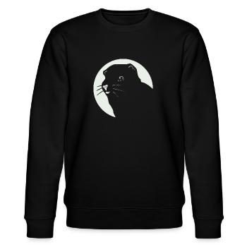Cute guinea pig smiling silhouette - Stanley/Stella CHANGER Unisex Organic Sweatshirt - black - Front - Nik (191cm) & Marisol (170cm)