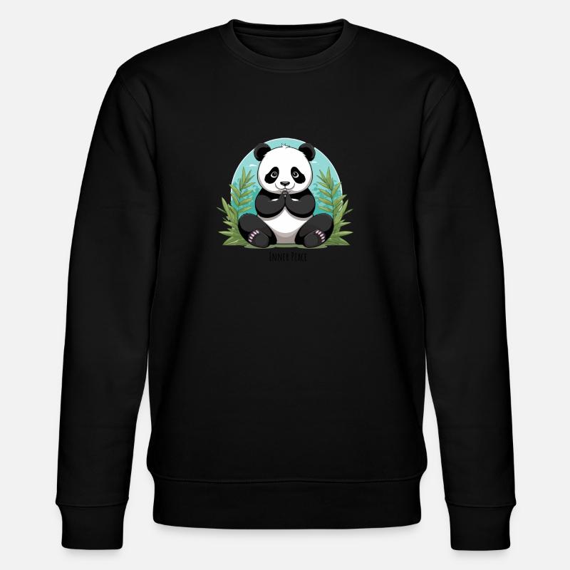 Inner Peace – Meditating Panda - Stanley/Stella CHANGER Unisex Organic Sweatshirt - black