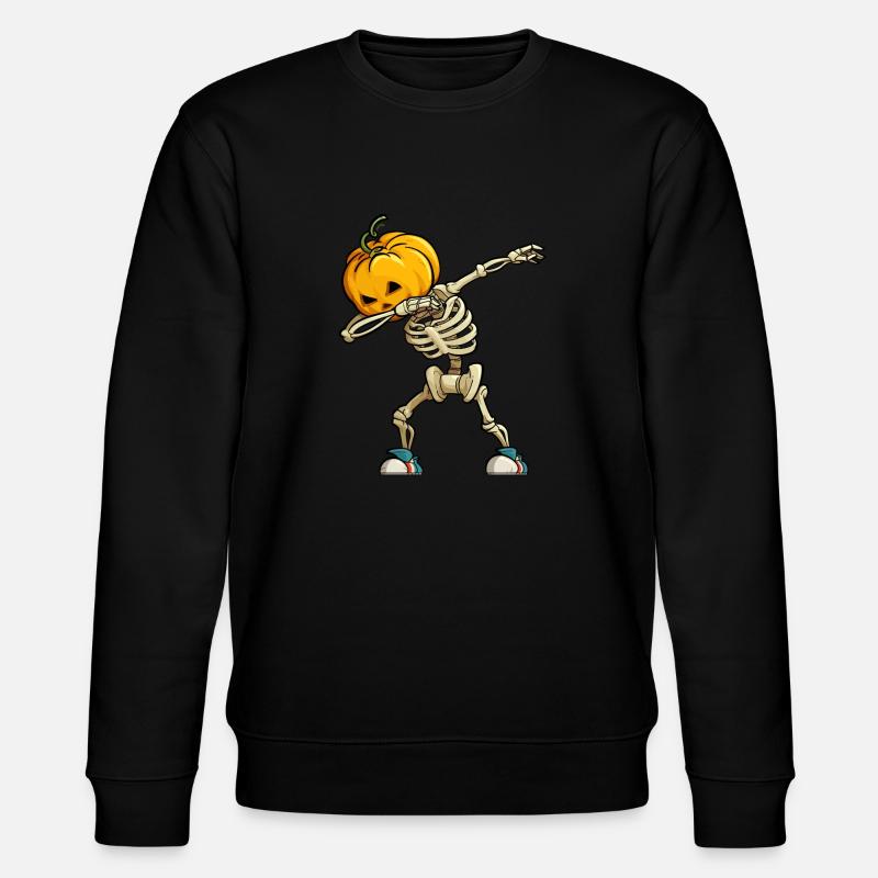 Pumpkin Skeleton Dancer - Stanley/Stella CHANGER Unisex Organic Sweatshirt - black