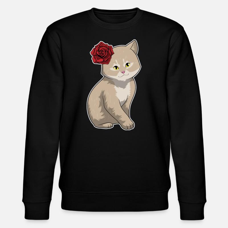 Fleurs Rose Chat - Sweat bio CHANGER Stanley/Stella Unisexe - noir