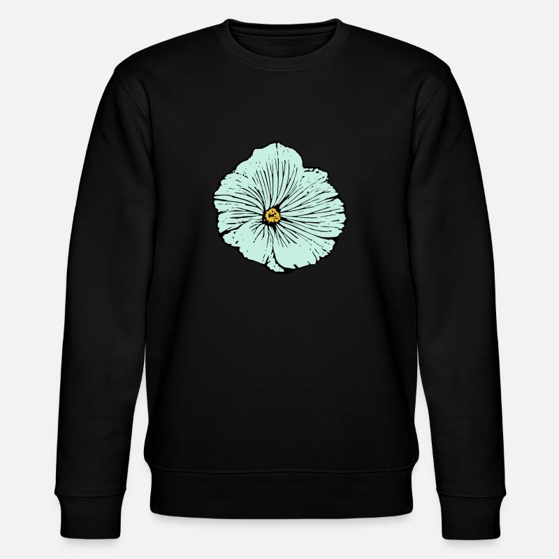 Blume hellblau blaue Blume Malve - Stanley/Stella Unisex Bio-Sweatshirt CHANGER  - Schwarz