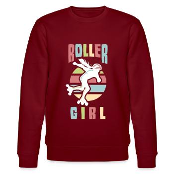 Rollerskate Rollerskating Skating Rollerblades - Stanley/Stella Unisex Bio-Sweatshirt CHANGER  - Burgunderrot - Vorne - Nik (191cm) & Marisol (170cm)