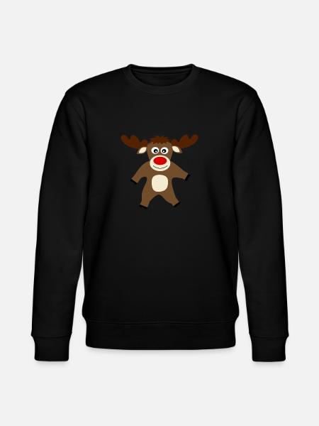 Reindeer Moose Gift Ideas Christmas - Stanley/Stella CHANGER Unisex Organic Sweatshirt - black