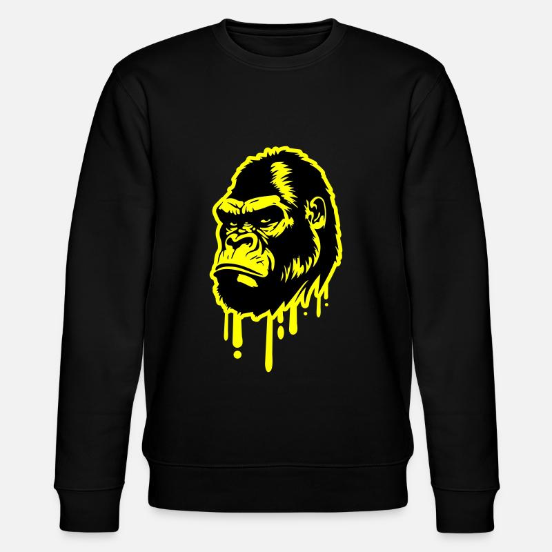 Gorilla Symbol Kopf - Stanley/Stella Unisex Bio-Sweatshirt CHANGER  - Schwarz