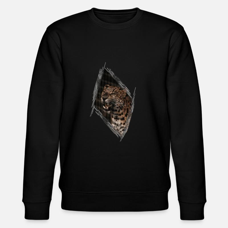 Leopard - Stanley/Stella Unisex Bio-Sweatshirt CHANGER  - Schwarz
