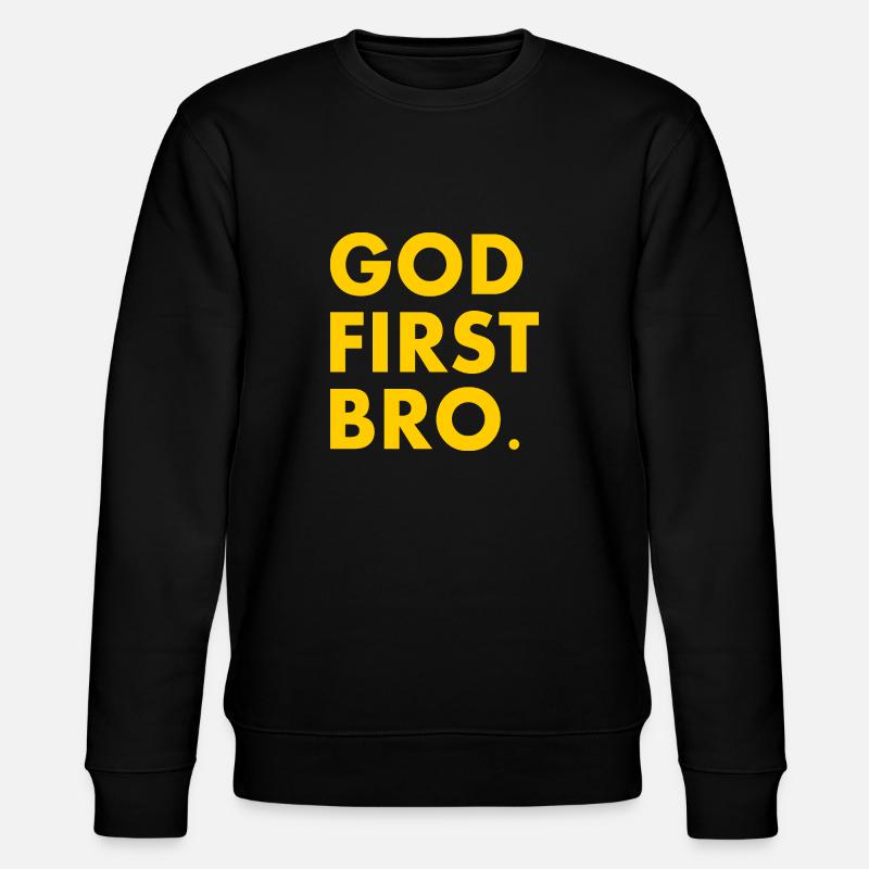 God first bro - Stanley/Stella Unisex Bio-Sweatshirt CHANGER  - Schwarz
