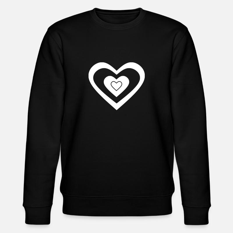 Heart White Valentine's Day - Stanley/Stella CHANGER Unisex Organic Sweatshirt - black