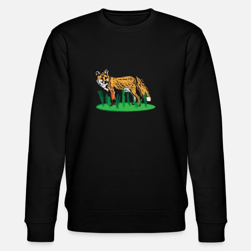Rotfuchs / Red Fox Design I - Stanley/Stella CHANGER Unisex Organic Sweatshirt - black
