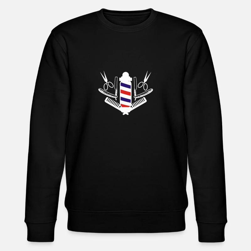 Barber Rasierer T-Shirt Geschenk - Stanley/Stella Unisex Bio-Sweatshirt CHANGER  - Schwarz