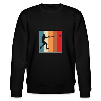 Vintage Retro Hammer Thrower Hammer Throw Shirt - Sweat bio CHANGER Stanley/Stella Unisexe - noir - Devant - Nik (191cm) & Marisol (170cm)
