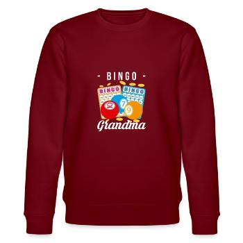 Bingo Grandma Shirt Großmutter Oma - Stanley/Stella Unisex Bio-Sweatshirt CHANGER  - Burgunderrot - Vorne - Nik (191cm) & Marisol (170cm)
