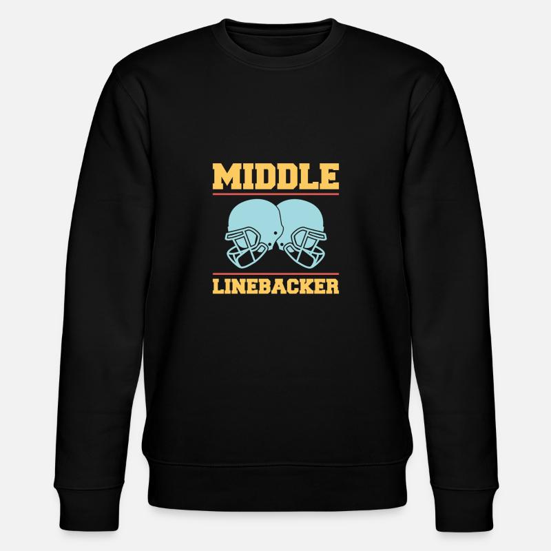 Middle Linebacker Shirt Gift - Stanley/Stella CHANGER Unisex Organic Sweatshirt - black