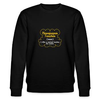 Newspaper Teacher Definition Gift - Stanley/Stella CHANGER Unisex Organic Sweatshirt - black - Front - Nik (191cm) & Marisol (170cm)
