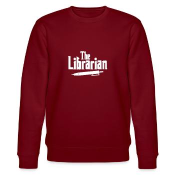 The Librarian Shirt Geschenk - Stanley/Stella Unisex Bio-Sweatshirt CHANGER  - Burgunderrot - Vorne - Nik (191cm) & Marisol (170cm)