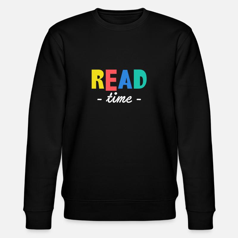 Read Time Shirt Gift - Stanley/Stella CHANGER Unisex Organic Sweatshirt - black