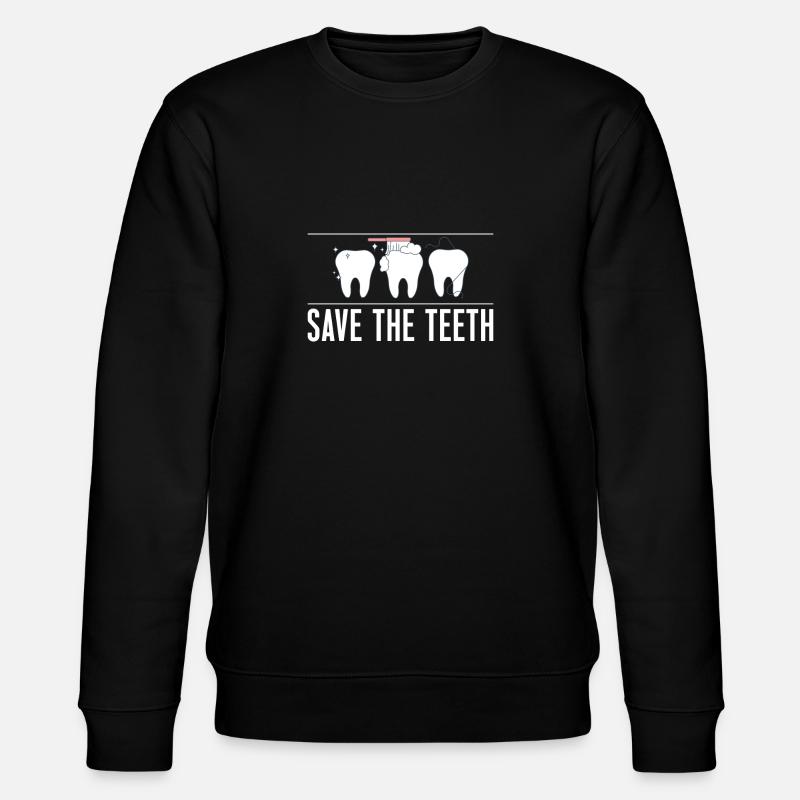 Save The Teeth - Stanley/Stella Unisex Bio-Sweatshirt CHANGER  - Schwarz