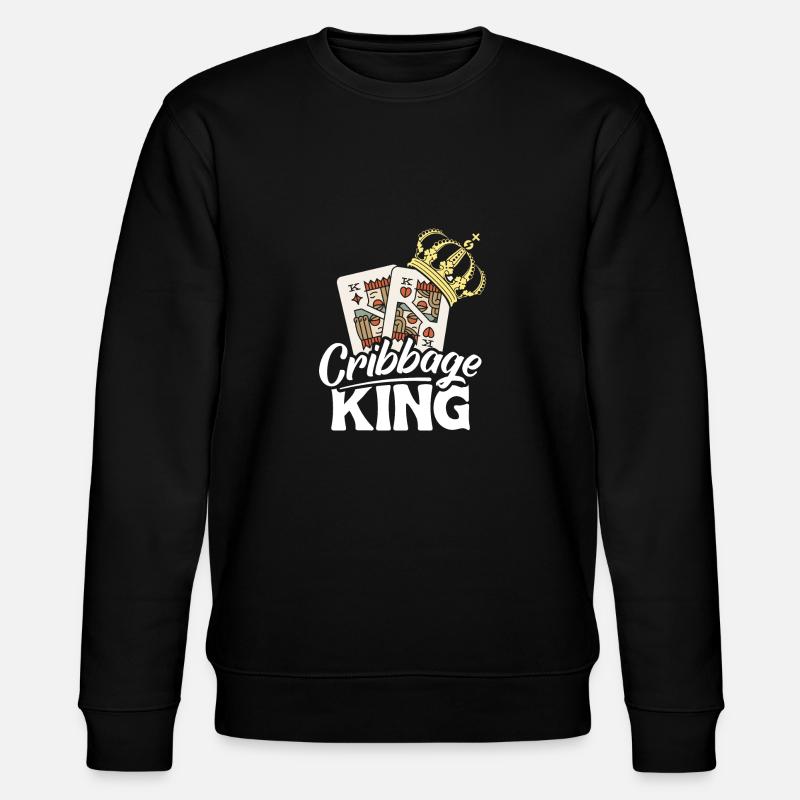 Cribbage King Shirt Gift - Stanley/Stella CHANGER Unisex Organic Sweatshirt - black