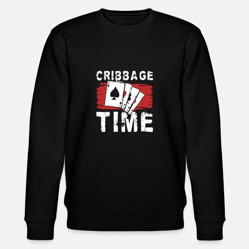Cribbage Time Shirt Geschenk - Stanley/Stella Unisex Bio-Sweatshirt CHANGER  - Schwarz