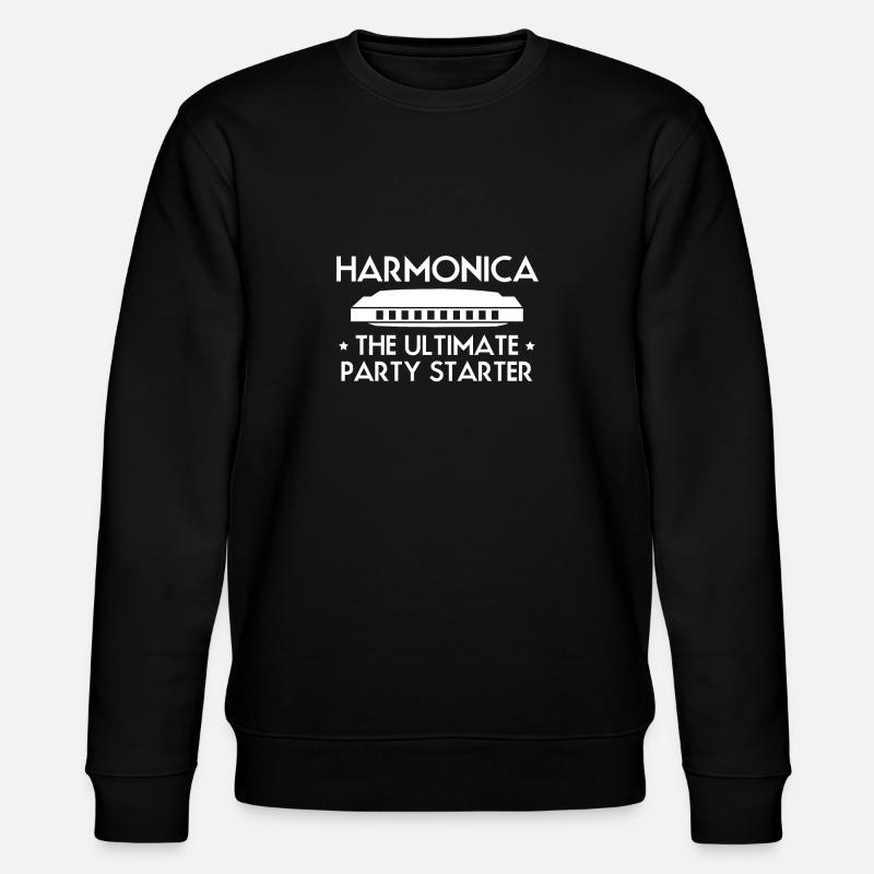 Harmonica Harmonica Slogan Shirt - Stanley/Stella CHANGER Unisex Organic Sweatshirt - black