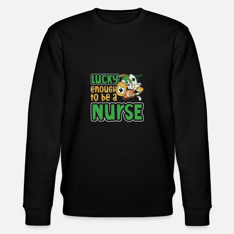 Krankenschwester St. Patricks Day - Stanley/Stella Unisex Bio-Sweatshirt CHANGER  - Schwarz