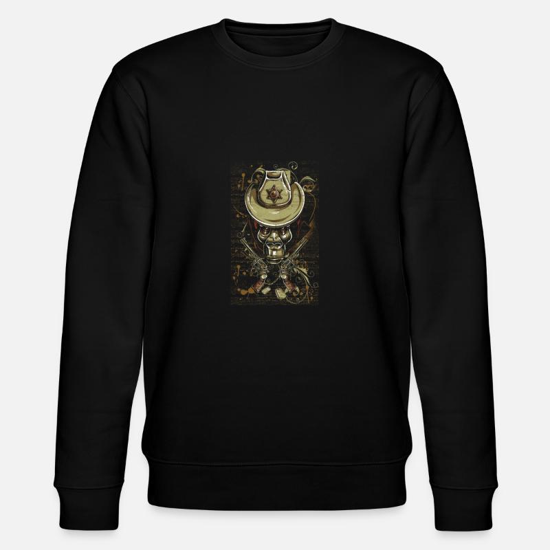Cowboy Affe mit Pistolen - Stanley/Stella Unisex Bio-Sweatshirt CHANGER  - Schwarz