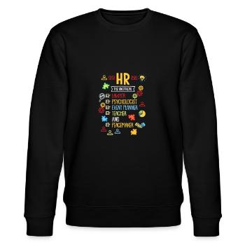 HR The Unofficial Lawyer Psychologist EventPlanner - Stanley/Stella Unisex Bio-Sweatshirt CHANGER  - Schwarz - Vorne - Nik (191cm) & Marisol (170cm)