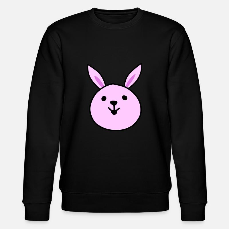 Cute pink rabbit - Stanley/Stella CHANGER Unisex Organic Sweatshirt - black