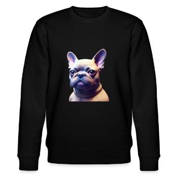 Français Bouledogue - Sweat bio CHANGER Stanley/Stella Unisexe - noir - Devant - Nik (191cm) & Marisol (170cm)