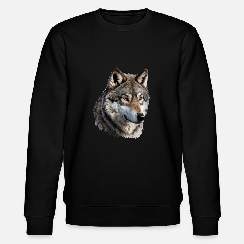 Der Wolf - Stanley/Stella Unisex Bio-Sweatshirt CHANGER  - Schwarz