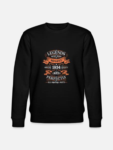 August 1934 Birthday Man - Stanley/Stella CHANGER Unisex Organic Sweatshirt - black