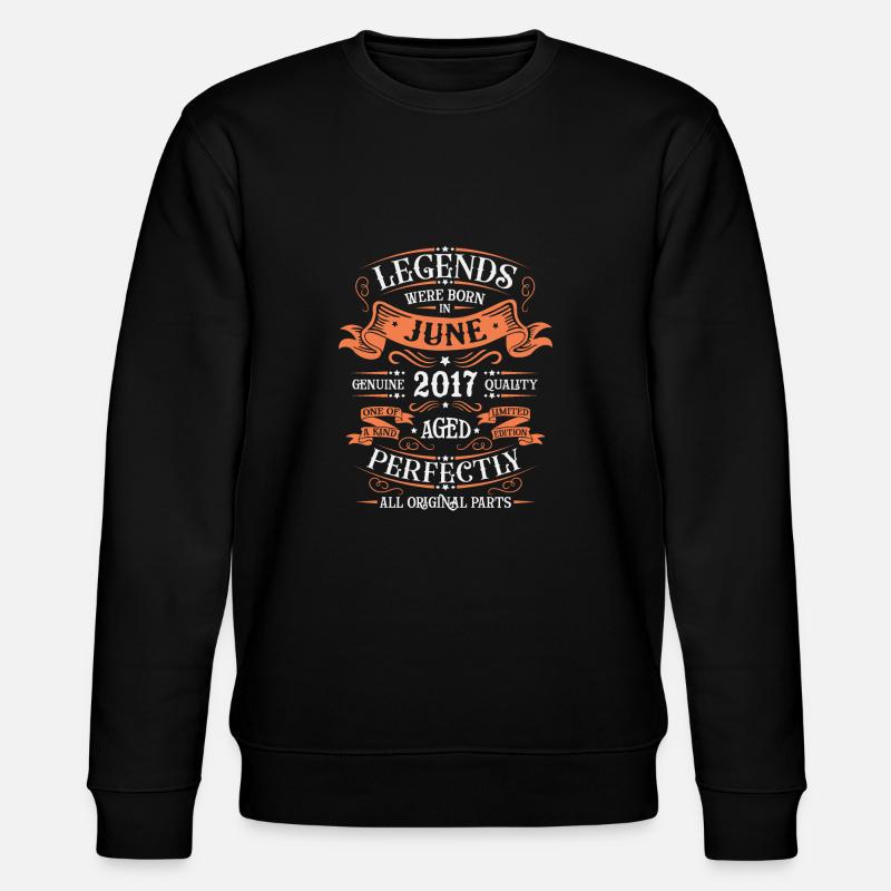 Geboren im Juni 2017 - Stanley/Stella Unisex Bio-Sweatshirt CHANGER  - Schwarz