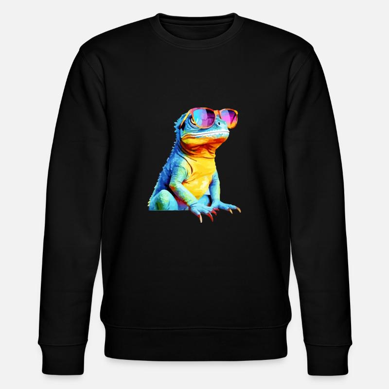 Hacko le lézard à lunettes - Sweat bio CHANGER Stanley/Stella Unisexe - noir