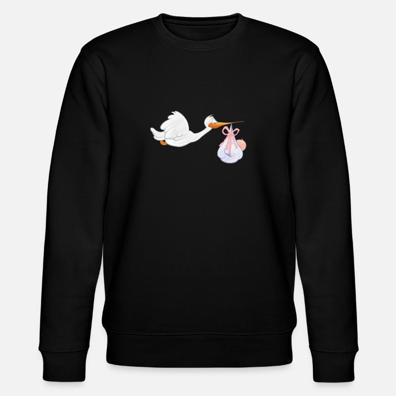 A Baby is Coming - Stanley/Stella Unisex Bio-Sweatshirt CHANGER  - Schwarz