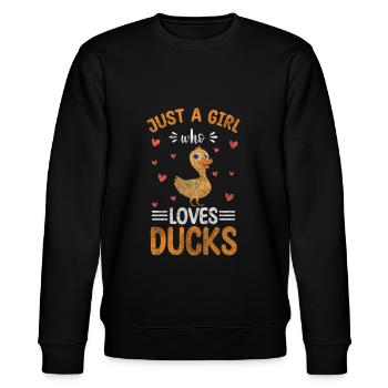 Ducklings Bathing Duck Swimming - Stanley/Stella CHANGER Unisex Organic Sweatshirt - black - Front - Nik (191cm) & Marisol (170cm)