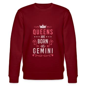 Zwillinge Astrologie Konstellation - Stanley/Stella Unisex Bio-Sweatshirt CHANGER  - Burgunderrot - Vorne - Nik (191cm) & Marisol (170cm)