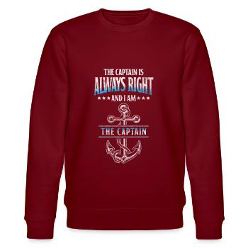 Segelschiff Schifffahrt Segler Urlaub - Stanley/Stella Unisex Bio-Sweatshirt CHANGER  - Burgunderrot - Vorne - Nik (191cm) & Marisol (170cm)
