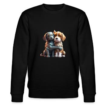 Dog Love - Stanley/Stella Unisex Bio-Sweatshirt CHANGER  - Schwarz - Vorne - Nik (191cm) & Marisol (170cm)