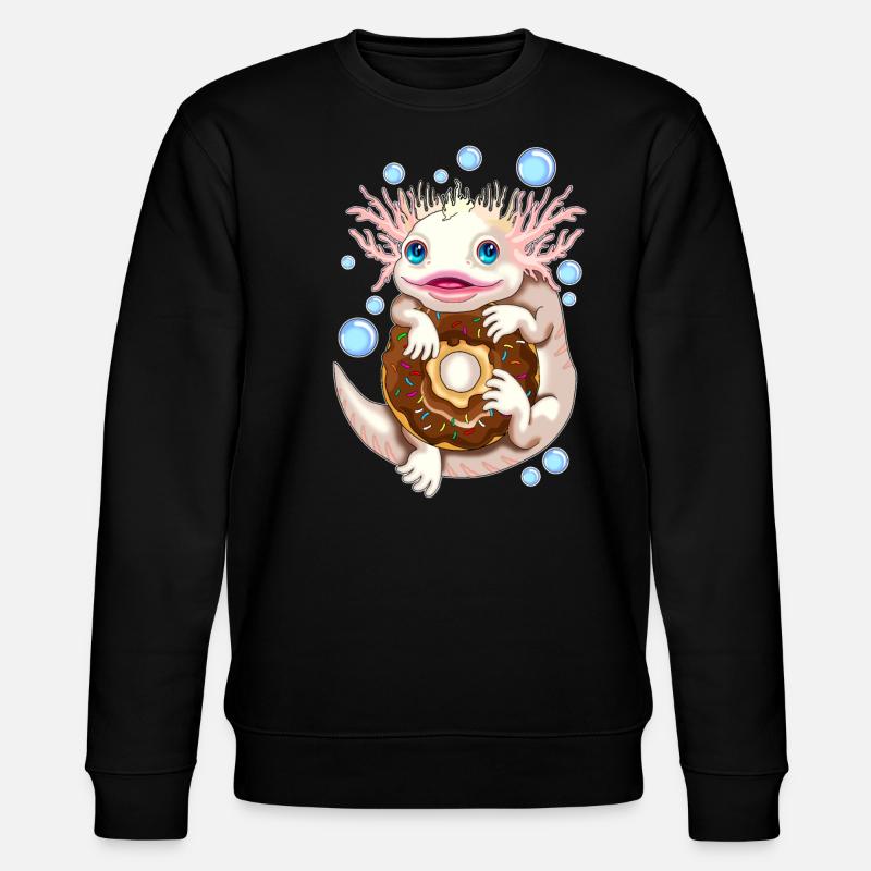 Axolotl Donut Snaxolotl - Stanley/Stella Unisex Bio-Sweatshirt CHANGER  - Schwarz
