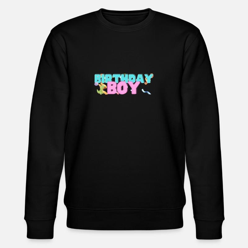 Dino Birthday Boy - Stanley/Stella CHANGER Unisex Organic Sweatshirt - black