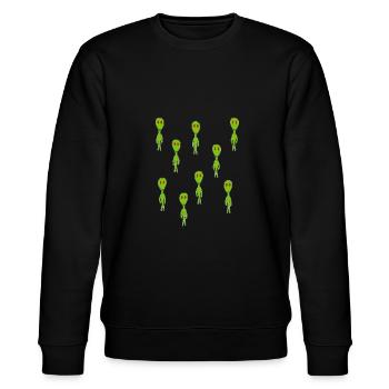 Aliens - Stanley/Stella Unisex Bio-Sweatshirt CHANGER  - Schwarz - Vorne - Nik (191cm) & Marisol (170cm)
