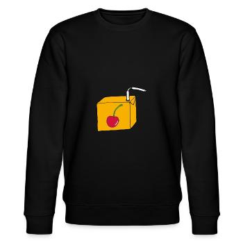 Drinking packet of cherry - Stanley/Stella CHANGER Unisex Organic Sweatshirt - black - Front - Nik (191cm) & Marisol (170cm)