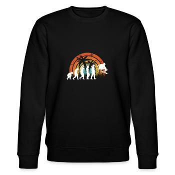 Evolution Skateboarding Skate Retro Streetwear - Stanley/Stella Unisex Bio-Sweatshirt CHANGER  - Schwarz - Vorne - Nik (191cm) & Marisol (170cm)