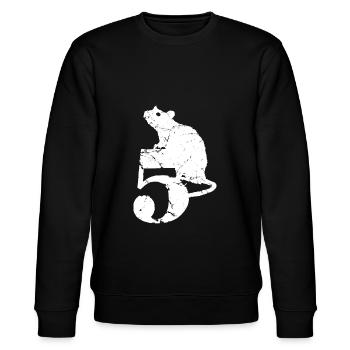 PUNKROCK rats nr. 5 - used look - mouse - rat - Stanley/Stella CHANGER Unisex Organic Sweatshirt - black - Front - Nik (191cm) & Marisol (170cm)