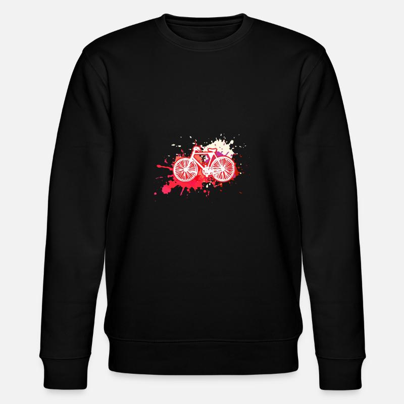 Vélo,peinture, illustration, aquarelle,rouge - Sweat bio CHANGER Stanley/Stella Unisexe - noir