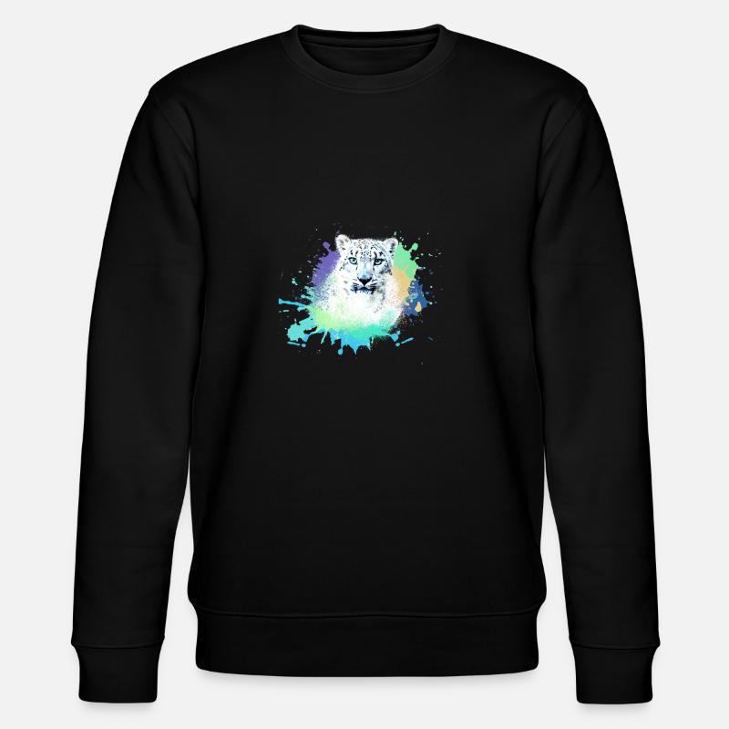 schneeleopard,katze,leopard, jaguar,bunt - Stanley/Stella Unisex Bio-Sweatshirt CHANGER  - Schwarz