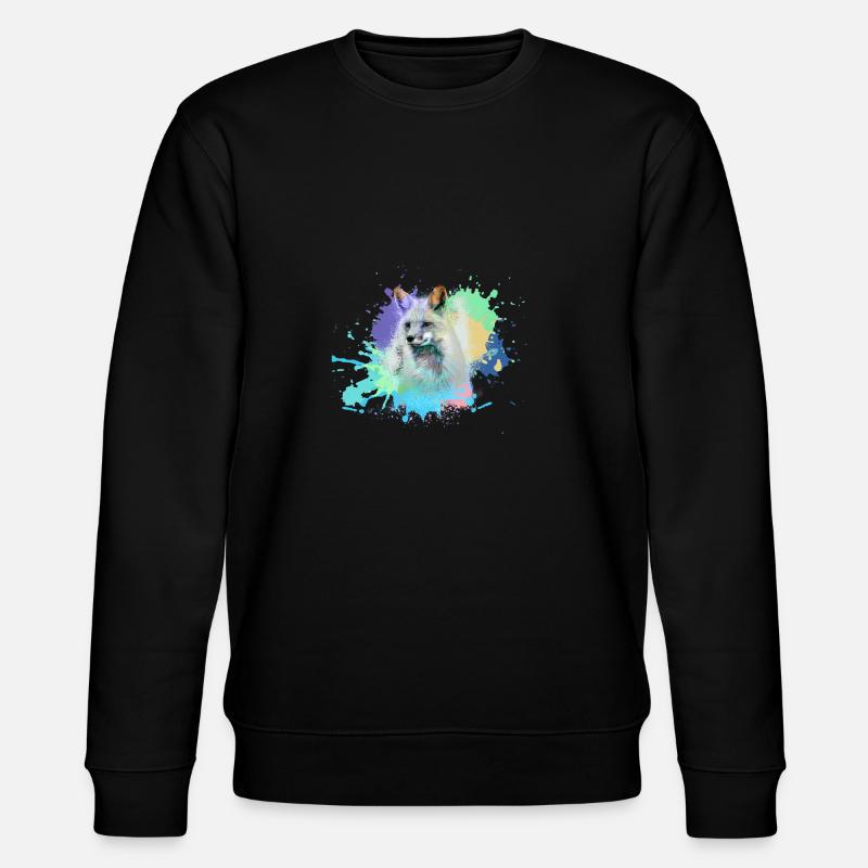 fuchs ,Graffiti, Malerei,fuchs ,aquarell - Stanley/Stella Unisex Bio-Sweatshirt CHANGER  - Schwarz