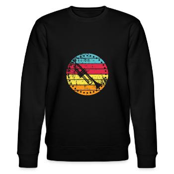 Trompete - Stanley/Stella Unisex Bio-Sweatshirt CHANGER  - Schwarz - Vorne - Nik (191cm) & Marisol (170cm)